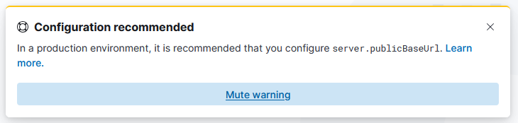 Kibana warning